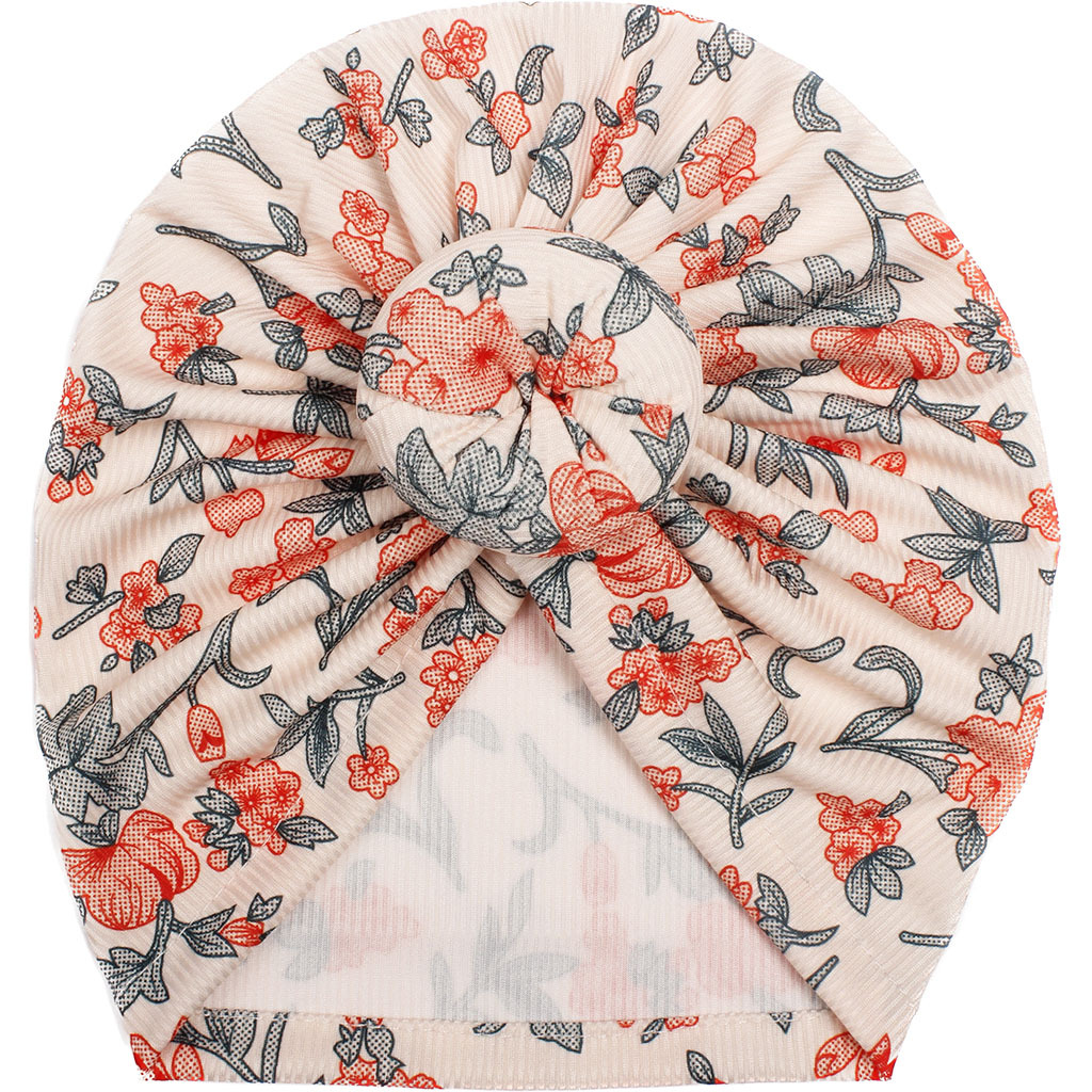 Picture of New European and American Floral Children's Hats, Printed Donut Baby Indian Pullover Hats, Four-Season Baby Turban Hats