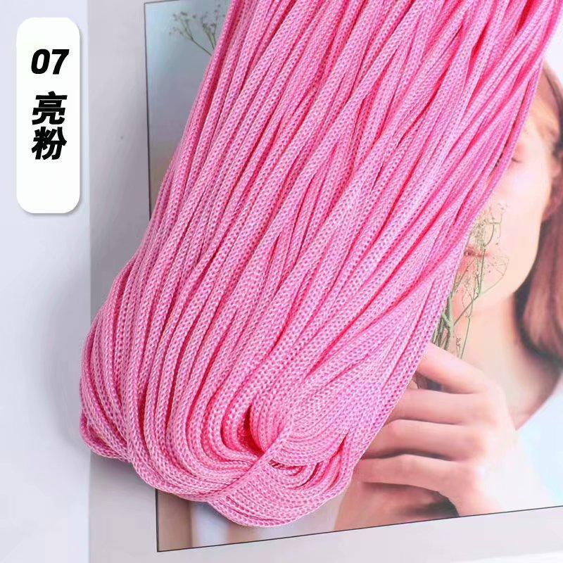 Picture of Light body thread ice silk thread hook hat hook thick hollow thread bright silk thread hand-woven off-shelf sun hat thick wool