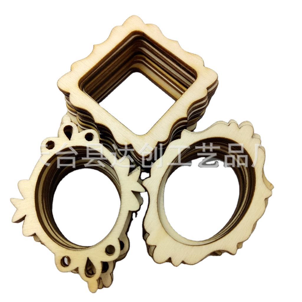 3 Shapes Laser Engraving Cut Out Wood Chips DIY Handmade Wooden Decorative Pendants 30 Pcs/Pack