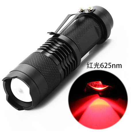 Picture of Mini flashlight red white green blue light three telescopic zoom UV violet light banknote cat moss fluorescence detection