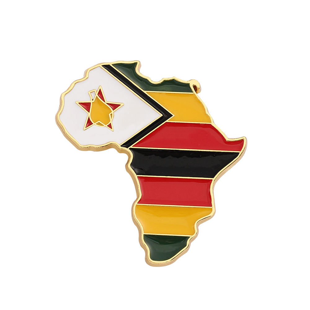 Picture of World Map Brooch Africa Map Angola Ghana Kenya Pin Creative Personality Badge