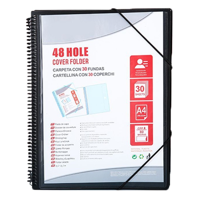 48-hole coil rope Information Book cross-border new color pp multi-page folder student storage paper folder wholesale