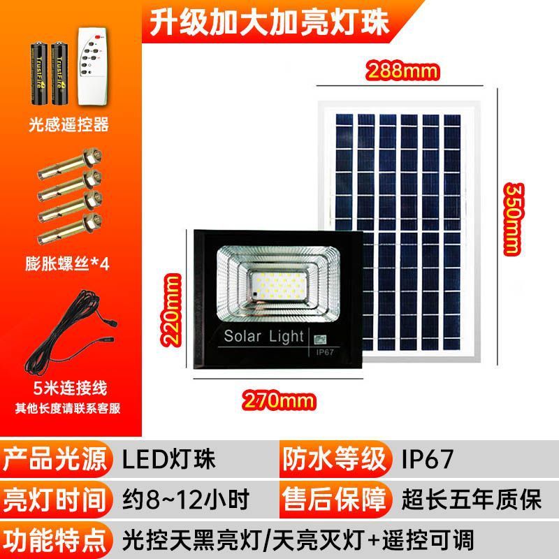 Picture of Solar lighting, courtyard light, automatic flood light when dark, home user exterior light, waterproof super bright induction street light