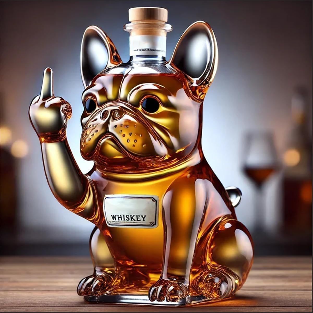 Cross-Border New Whiskey Shar-Pei Dog Bottle Funny Whiskey Dog Bottle Middle Finger Dog Whiskey Bottle