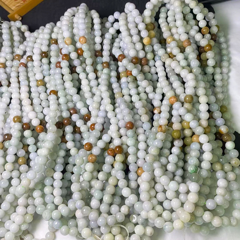 Manufacturers wholesale Myanmar natural jade beads chain jade beads necklace beads A goods jade beads with certificate