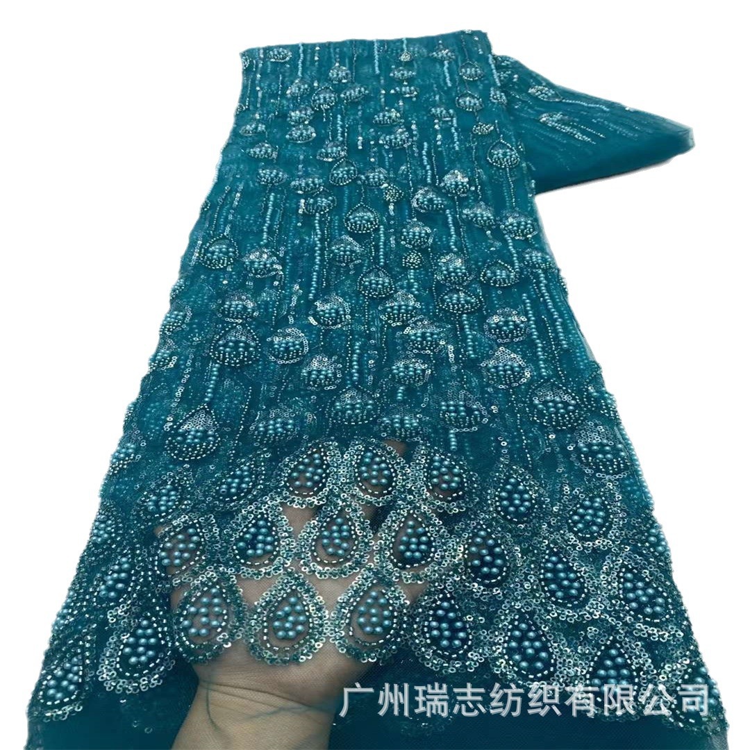 Picture of French Unilateral Drop Children's Wear dress Wedding Dress Sequin Embroidered Bead Fabric Uygur Turban Fabric