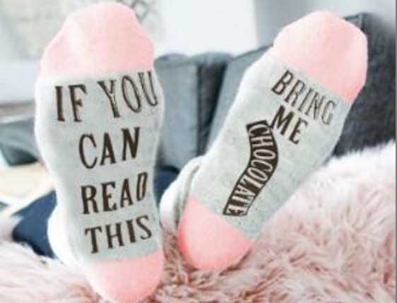 if you can read this bring me chocolate dispensing socks AliExpress Amazon