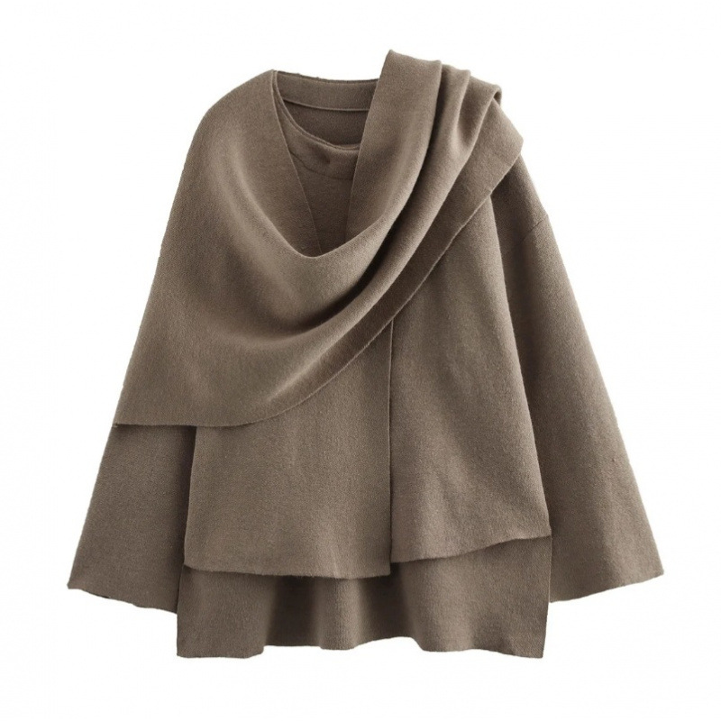 Picture of Cross-Border European and American Fashion Aliexpress Popular Asymmetric Scarf Shorts Knitted Jacket