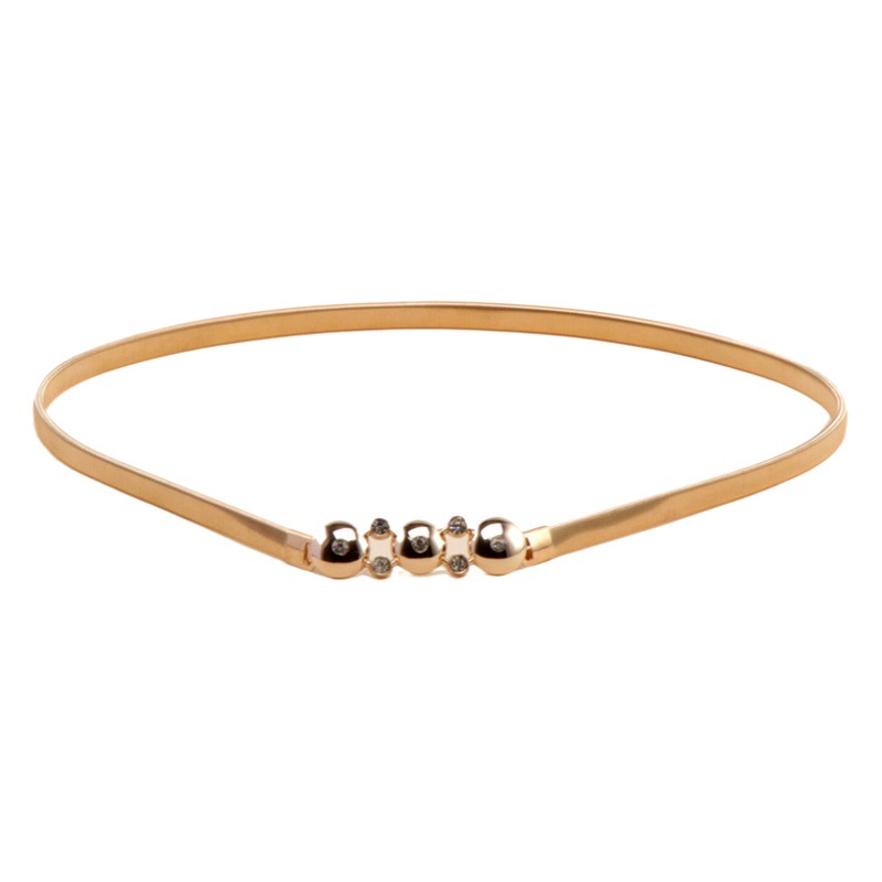 Waist Chain Women's Single Loop Elastic Metal Spring Chain Concealed Buckle Belt Decoration Dress Matching Coat European and American Cross-Border