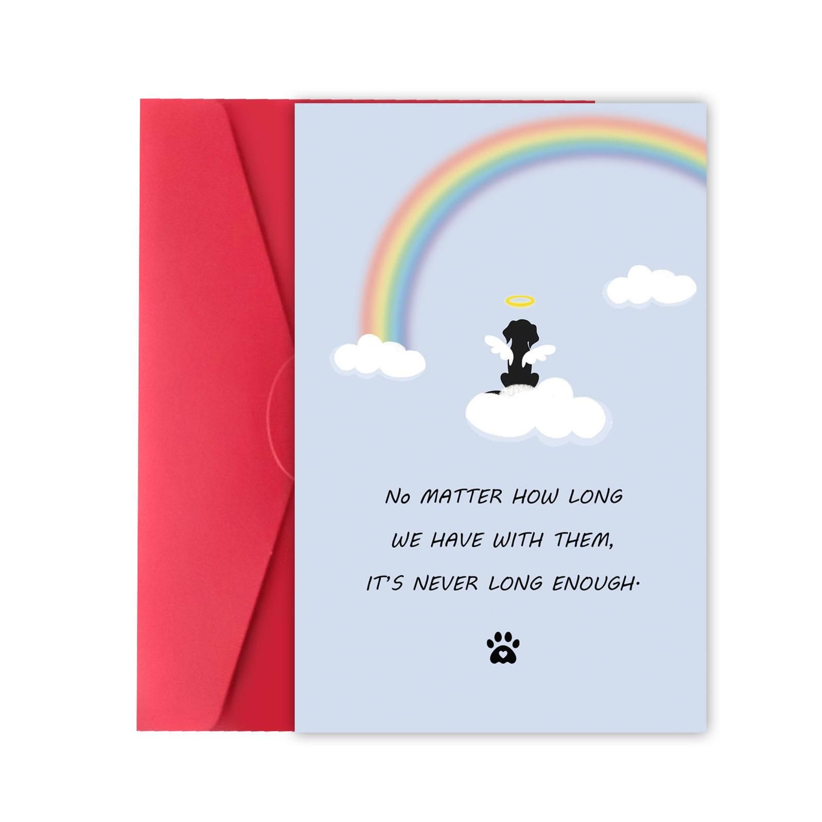 Amazon Cross Border Greeting Card Mourning Card for Lost Pet Dog Cute Pet Dog Lost Rainbow Bridge, Dog