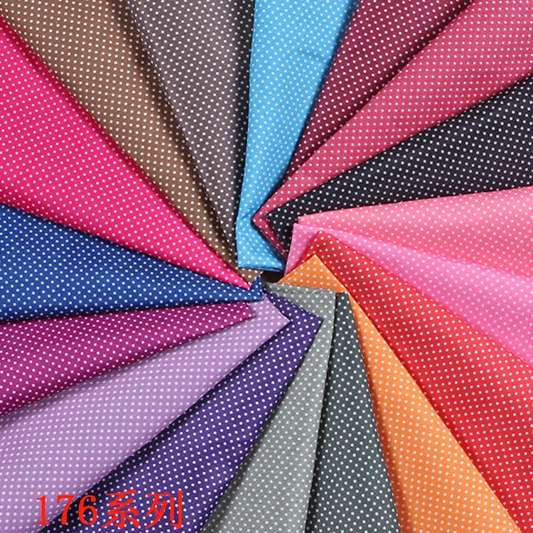 Polka Dot Polyester Fabric Colorful White Dot Printing Fabric Small Dot Diameter 1.5Mm-2Mm Polyester Printing Fabric