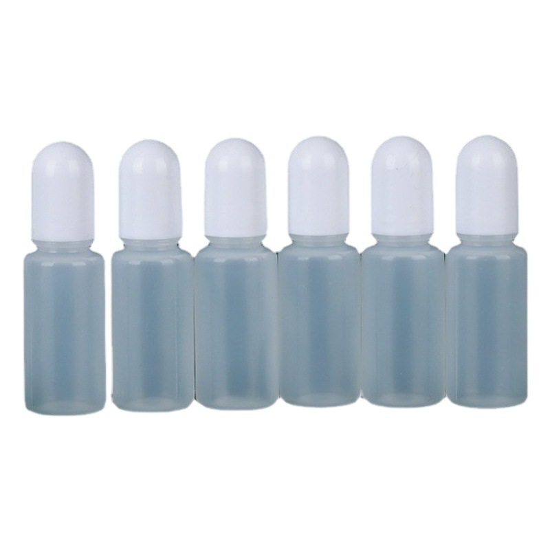 Pigment bottle 5 10 15 20ml ml blocked inner plug round head cap bottle translucent squeeze pointed mouth plastic bottle