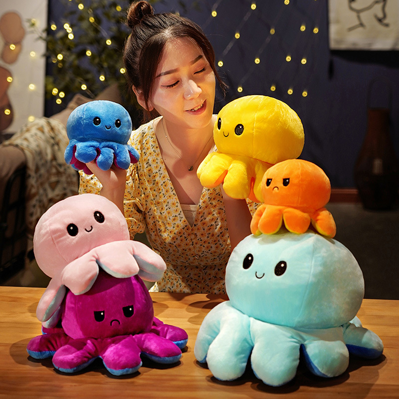 Picture of Double-sided flip Octopus Creative doll flip octopus cute expression cross-border plush toys wholesale manufacturers