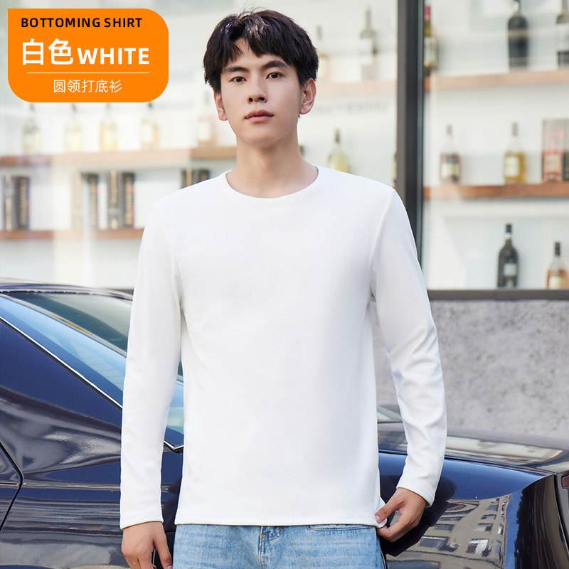 Picture of Autumn and Winter Men's Round Neck Thermal Intimates Outer Top Single Piece Long-Sleeved Thickeneded Bottoming Cotton Sweater Autumn Clothing for Men