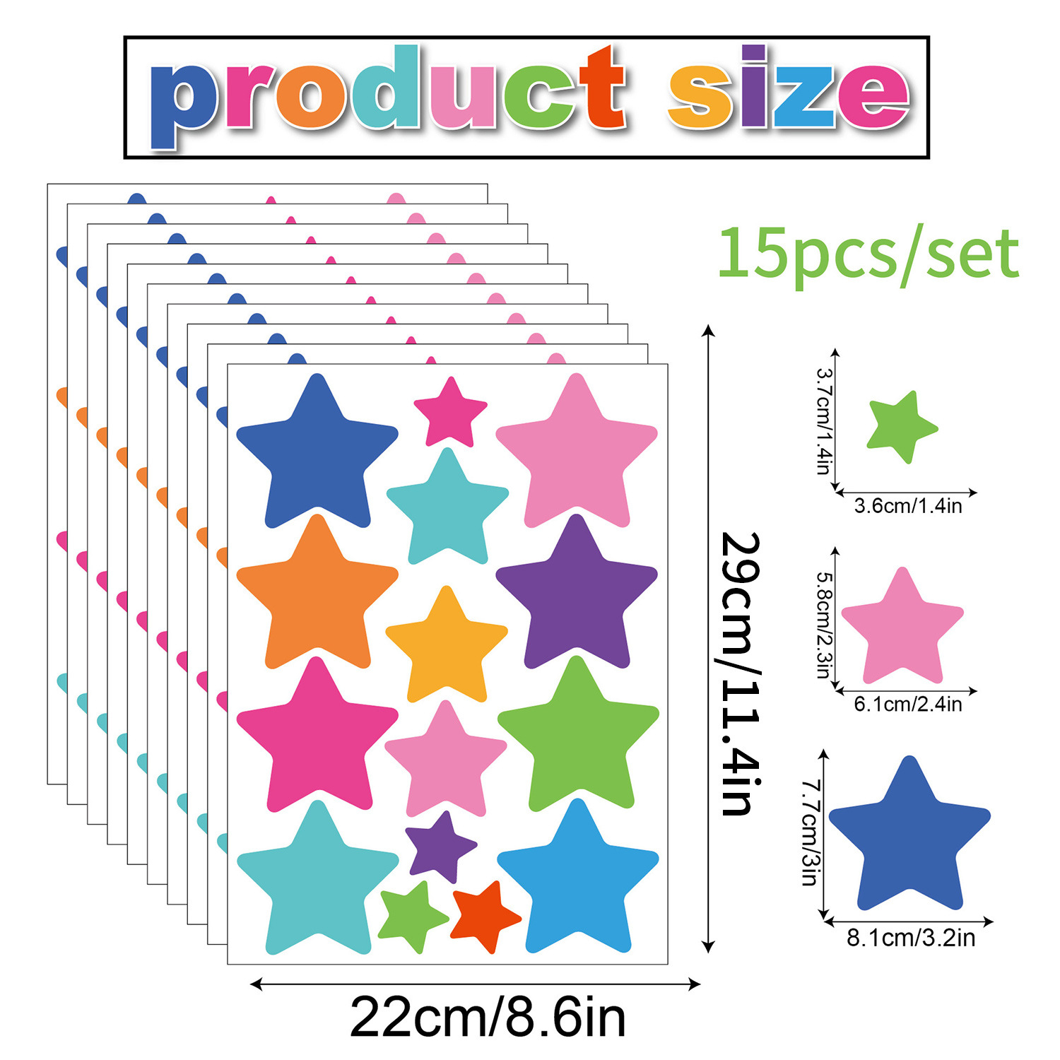 Picture of Cross-border Amazon Foreign Trade Cow Spotted Pattern Wall Stickers Black Geometric Stars Bedroom Home Decoration Wall Stickers
