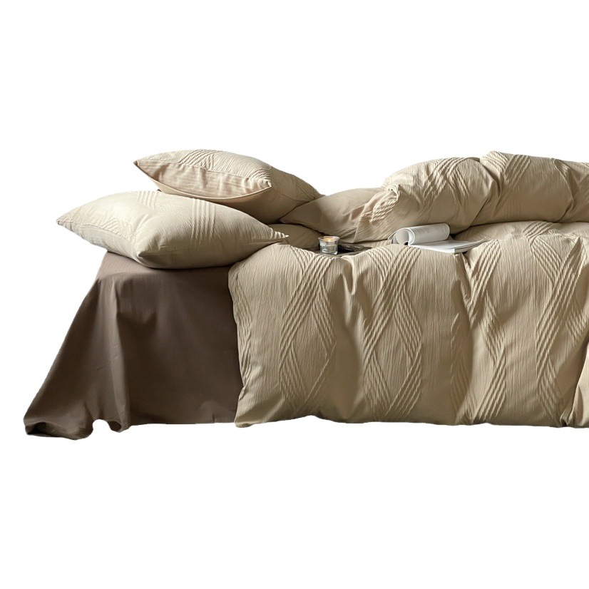 Cotton 60-piece Maillard four-piece cotton simple light luxury class A texture high-end cotton four-piece set