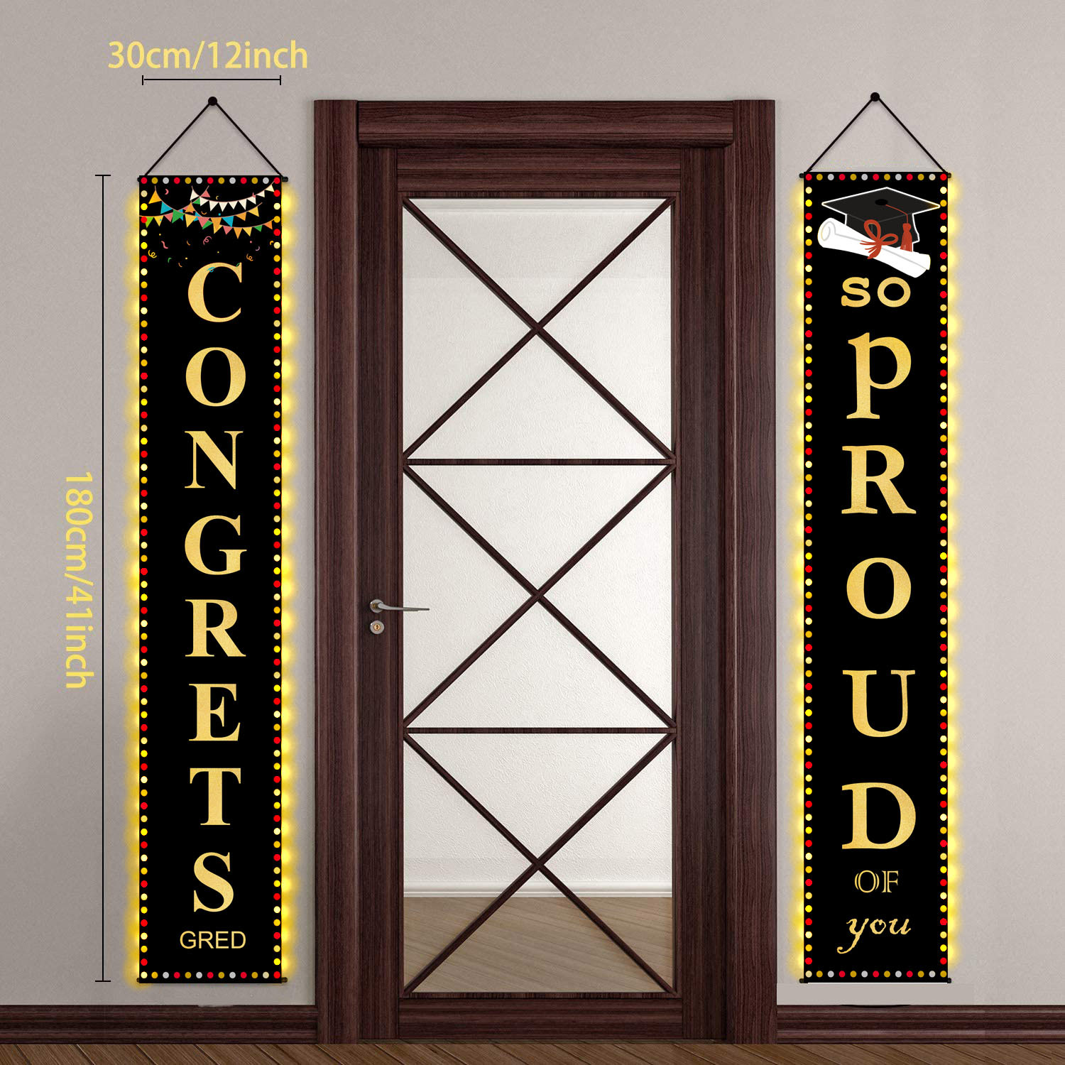 Picture of Cross-border LED light luminous graduation porch sign string light flash door couplet graduation season couplet door ornaments in stock