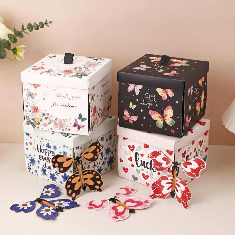 Flying Butterfly Explosion Gift Box for Students Surprise Birthday Party Graduation Ceremony Tanabata Couple Gift