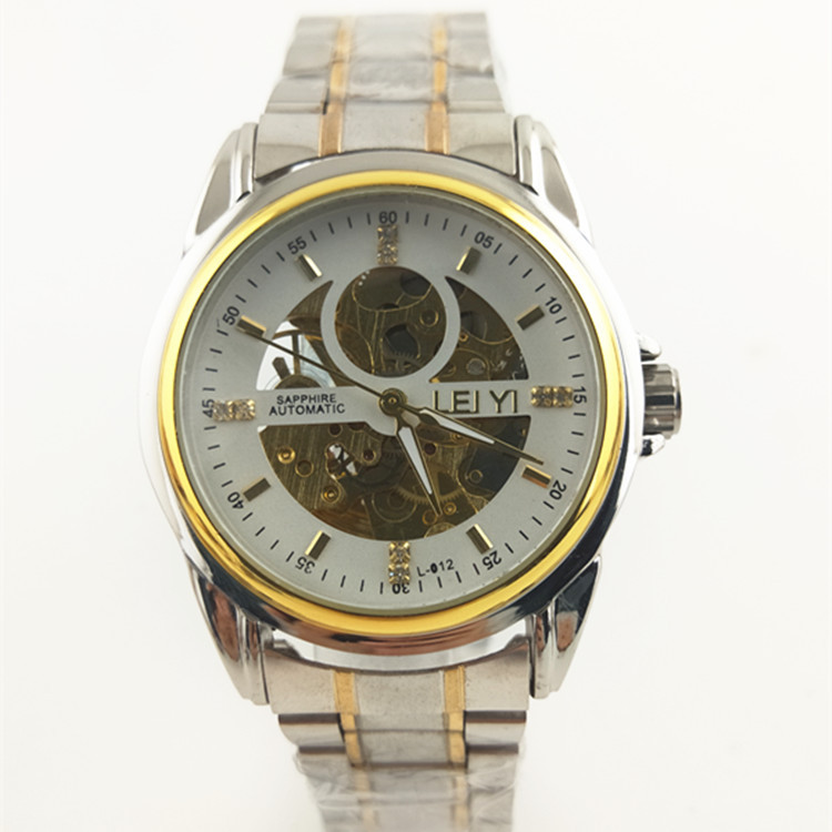 Special sale LEIYI trendy double-sided hollow steel belt mechanical watch fashionable creative business men's watch