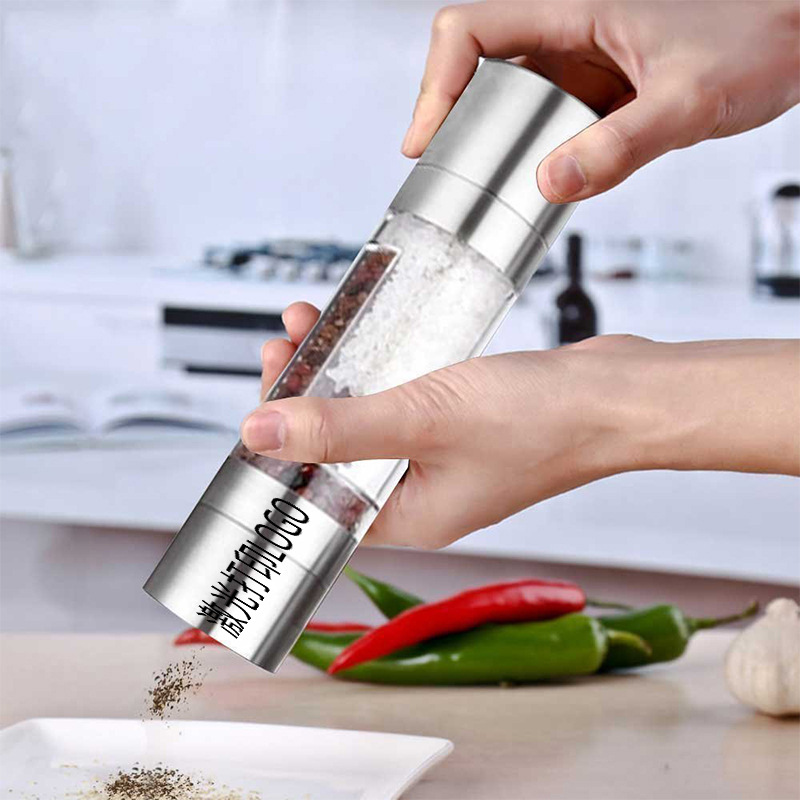 Picture of Pepper Coarse salt grinder stainless steel restaurant pepper grinder double-headed household manual black pepper grinder