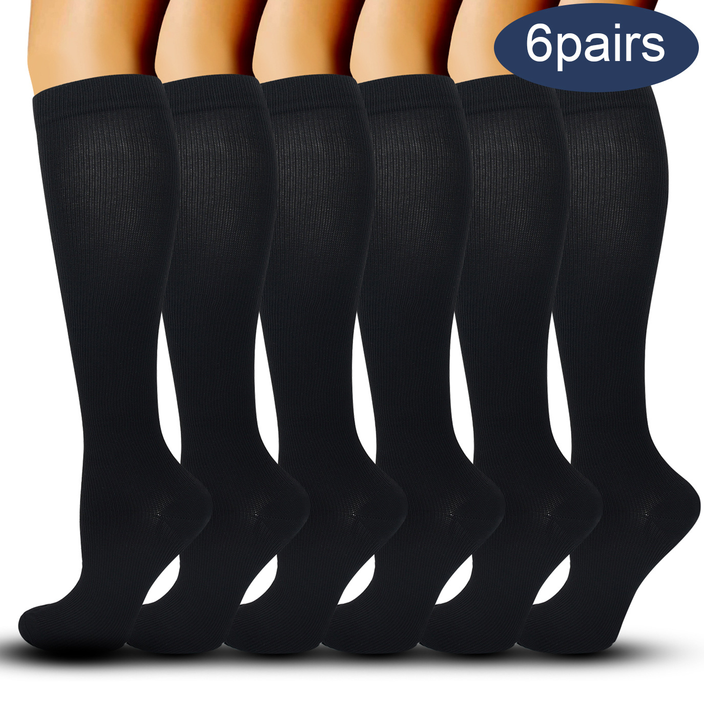 Picture of Solid Color Sports Compression Socks Anti-flexure Compression Socks Running Stretch Socks Suitable for Nurse Wrap Calf