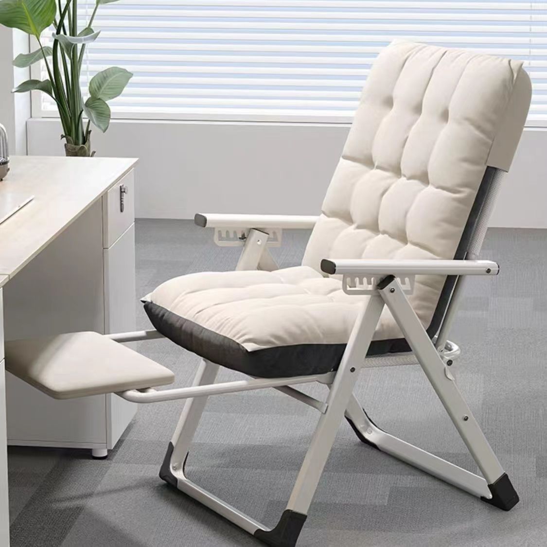 Foldable recliner office lunch break double home computer chair dorm room lazy sofa chair back lounge chair