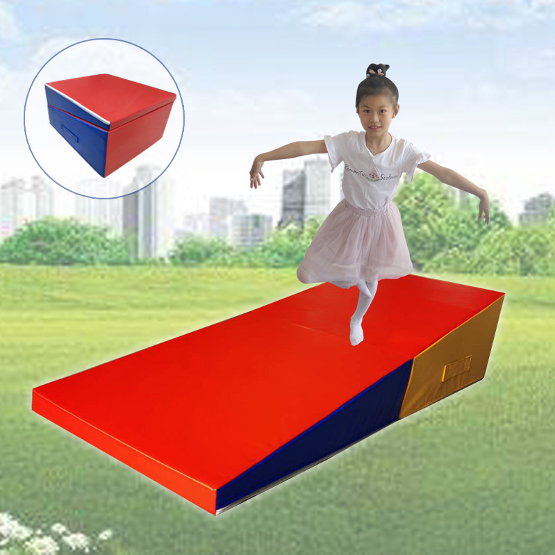 Picture of Soft Gymnastics Triangle Large Slope Early Education Kidsren's Sensory Training Equipment Soft Bag Foldableable Climbing Slide Somersault