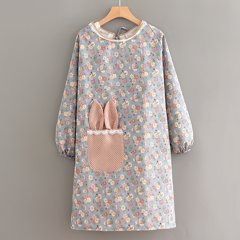 Picture of Pure Cotton Apron Kitchen Household Internet Celebrity Work Clothes Cover Clothes Special Catering and Cooking Women's New Style Clothing Fashion Waist