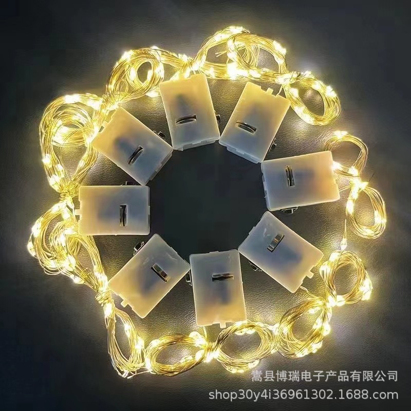 LED copper wire light strip gift box cake bouquet decoration led string adjustable flashing wreath small colored lights wholesale