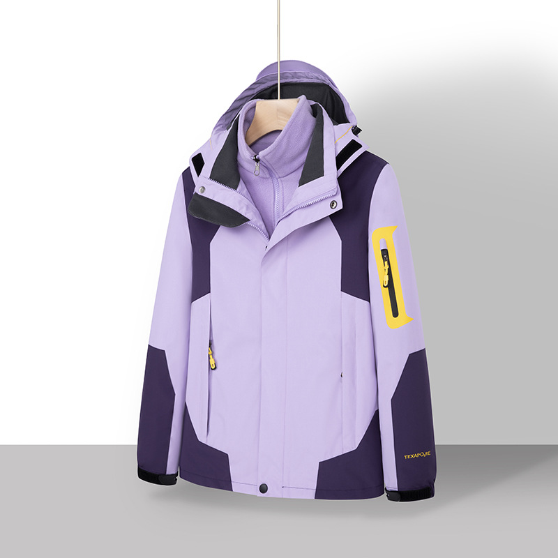 Picture of Autumn and Winter new outdoor two-piece jacket men's warm three-in-one couple jacket women's work clothes mountaineering clothes