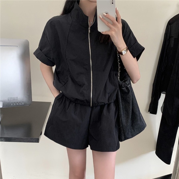 Picture of Casual Sports Suit for Women 2024 Summer New Style High-End Loose Pink Sun Protection Clothing Lightweight Shorts Two-Piece Set