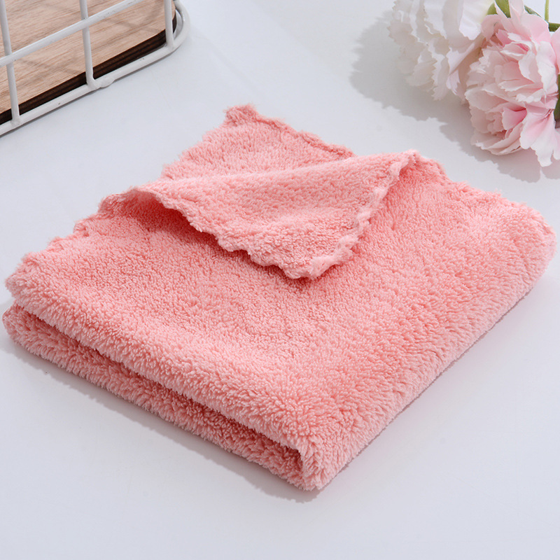 Picture of Square Towel 30*30 High-Density Coral Velvet Kidsren's Face Wash Towel Absorbent Logo Gift Welfare Kindergarten Rag
