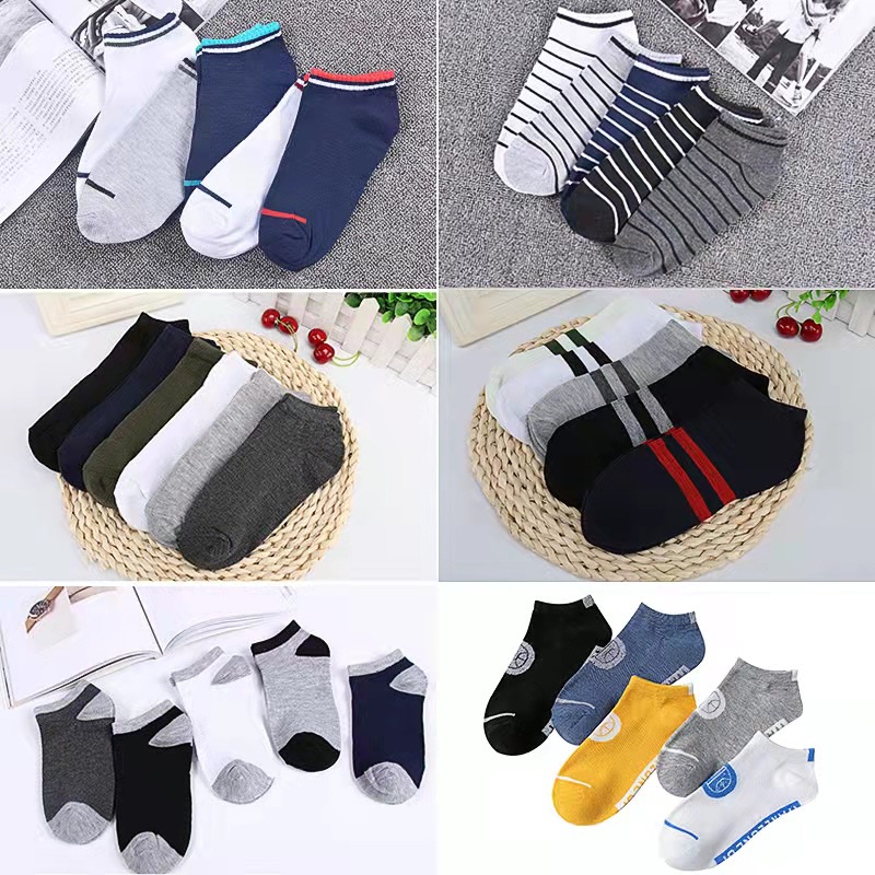 Men's socks spring and summer new polyester cotton men's boat Socks men's summer invisible socks short socks stall gift socks factory wholesale