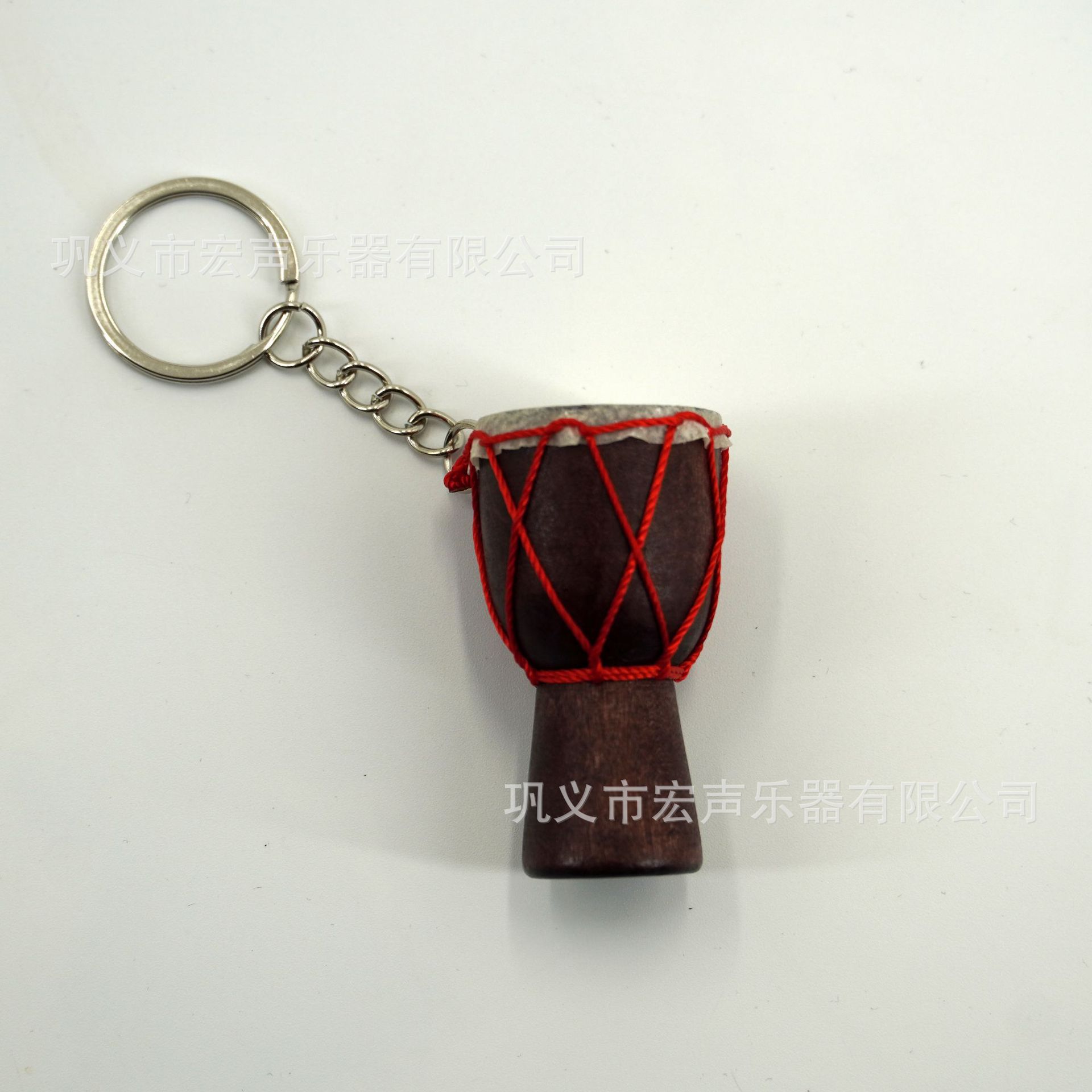 Picture of African Drum Pendant African Tambourine Necklace Jewelry Travel Gift Souvenir Solid Wood Handmade Sheepskin Sewing