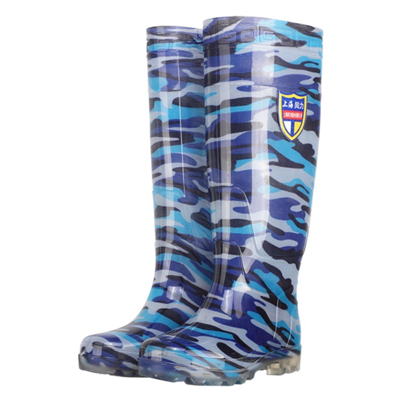 Thick-Soled 45cm Extra-High Labor Protection Over-The-Knee Rain Boots, Durable Men's Waterproof Non-Slip Tendon Long Rain Boots, Oil-Resistant