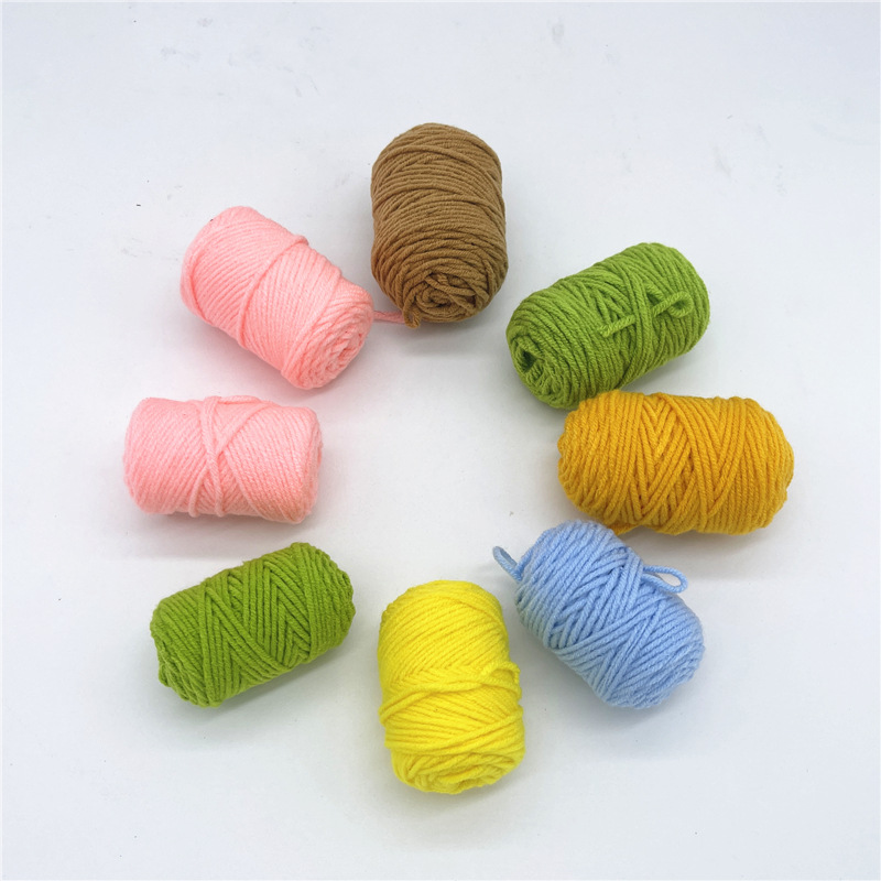 4 strands milk cotton small gram weight mini thread roll manual diy stamp embroidery special hook flower hook doll hand woven foreign trade