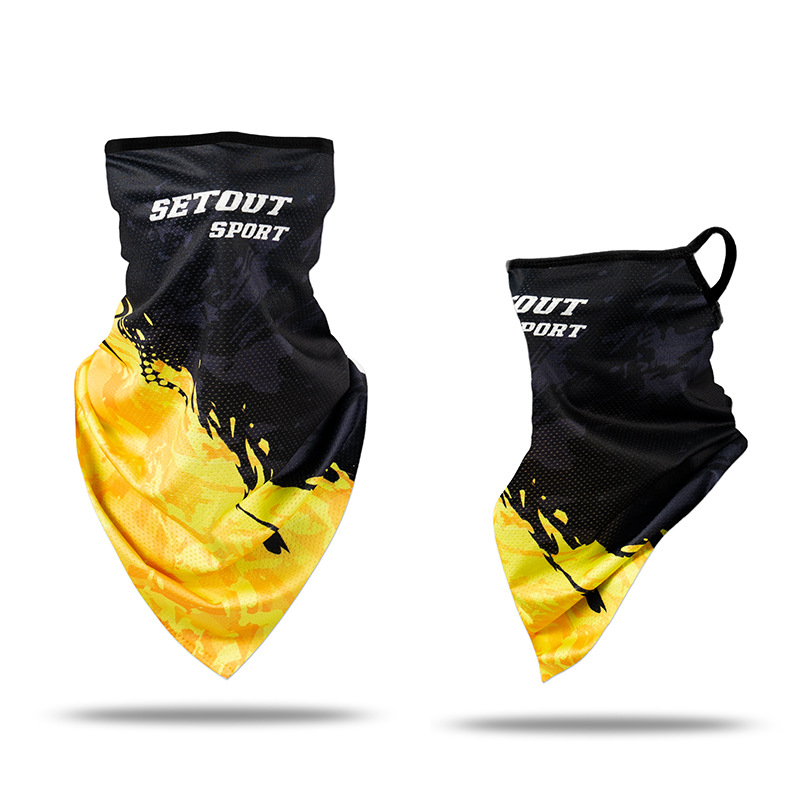 Picture of Ice Silk Ear Hanging Mask Triangle Towel Neck Set Mesh Sunscreen Outdoor Riding Fishing Windproof Scarf Men's and Women's Face Towel Summer