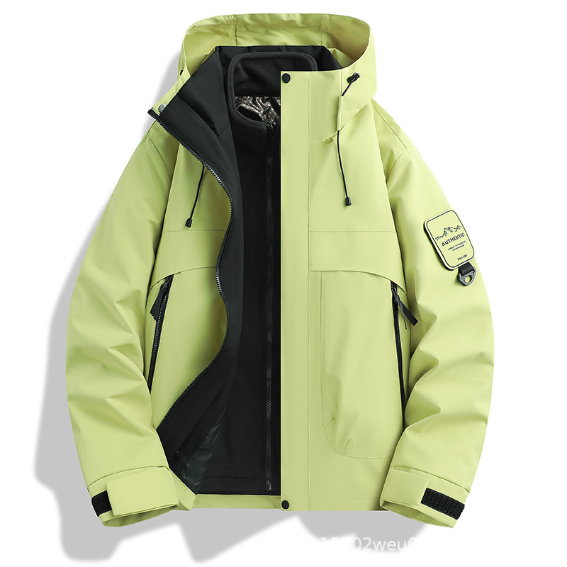 Outdoor jacket women's new autumn and winter dopamine color wear men's outdoor trend three-in-one windproof and waterproof