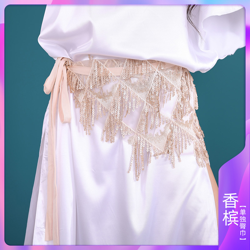 Picture of Dancer Folk White Robe Baladi Belly Dance suit Practice Table Performance shaabiT5516 3116