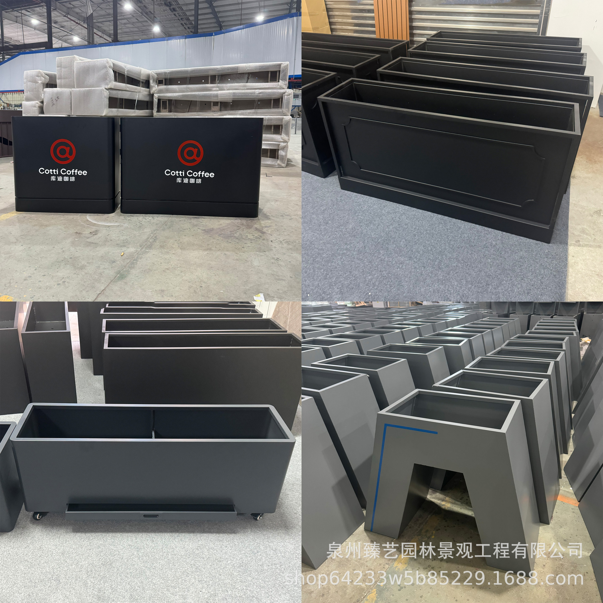 Outdoor stainless steel flower boxes, municipal sales offices, planting boxes, milk tea shops, partition fences, plazas, courtyards, iron flower beds