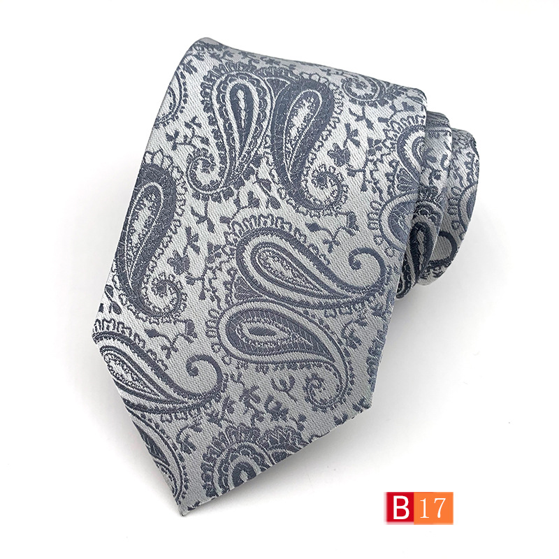 Picture of Tie Men's Polyester Jacquard Fabric Tie Cashew Flower Paisley 18 Color Men's Tie Factory Wholesale