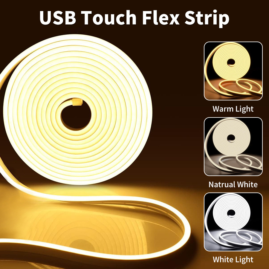 Picture of 5V Low Voltage Super Bright USB Touch Neon Light with Flexible Waterproof Led Mirror Light Strip Decorative Atmosphere Light Light Strip