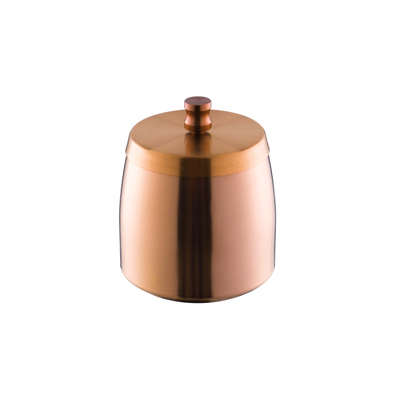 Picture of Ashtray Creative Gift Large Round Hotel Home Gold with Lid Heightened Stainless Steel Ashtray High-End