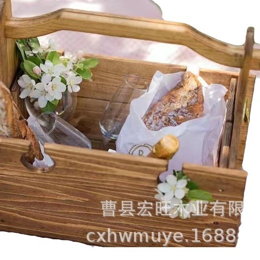 Picture of Cross-border new popular wooden folding table wooden portable blue outdoor multi-functional wine multi-purpose folding table