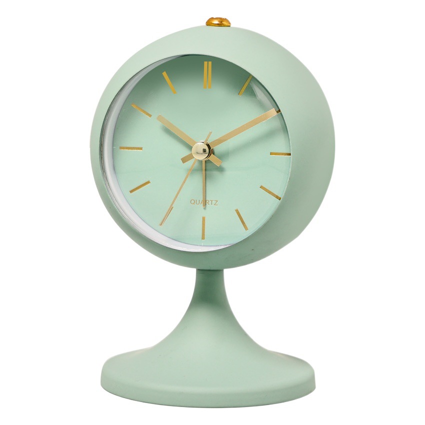 Cross-Border Children's Metal Small Alarm Clock Student-Specific Desktop Clock Light Luxury Luminous Pointer Clock Wholesale