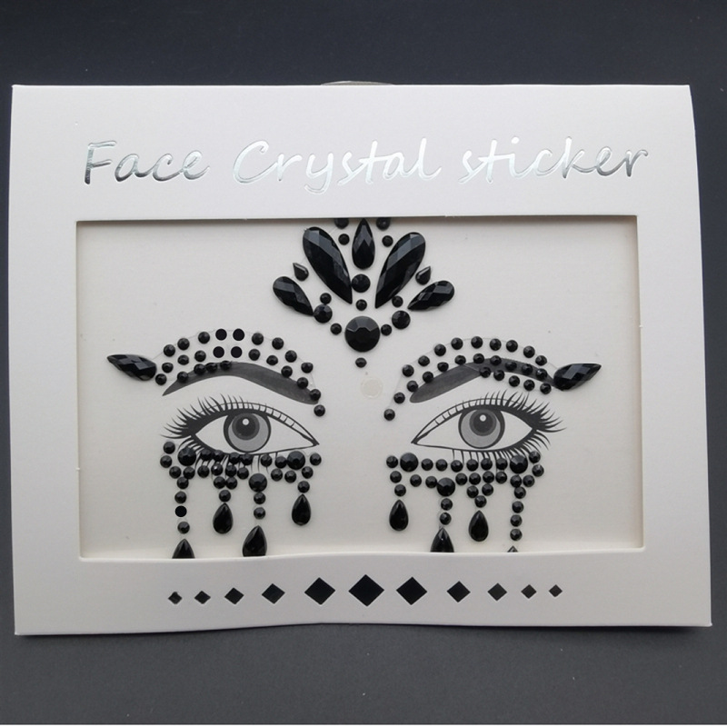 Picture of Internet Celebrity DIY Face Stickers, Eyebrow Stickers, Acrylic Accessories, Colorfulful Forehead Decoration, Masquerade Face Rhinestone Stickers