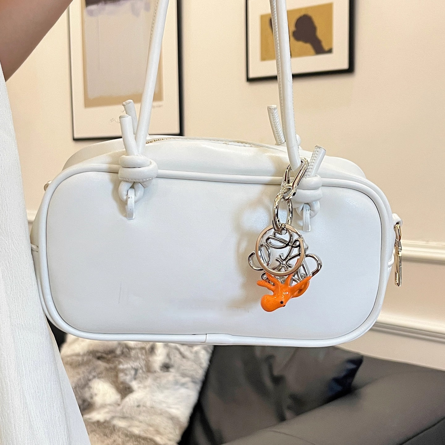 Luojia's same hollow square octopus keychain small pendant 2025 new fashion high-end bag ornament