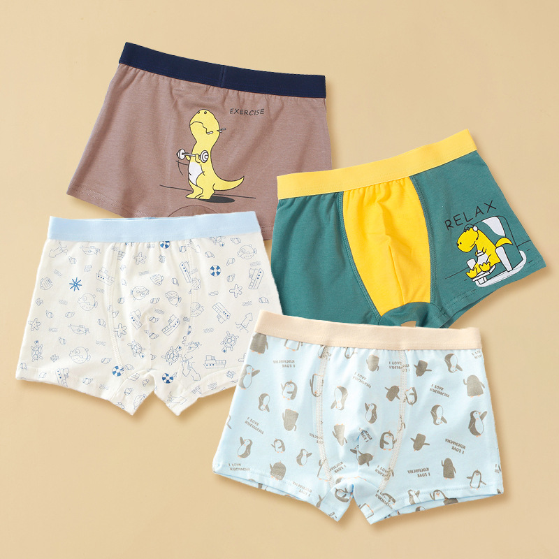 Picture of Children's Underwear Boys' Baby Cotton Boys' Underwear Boxer Children's Pants Cartoon 1-3-5-11 Years Old Children's Underwear
