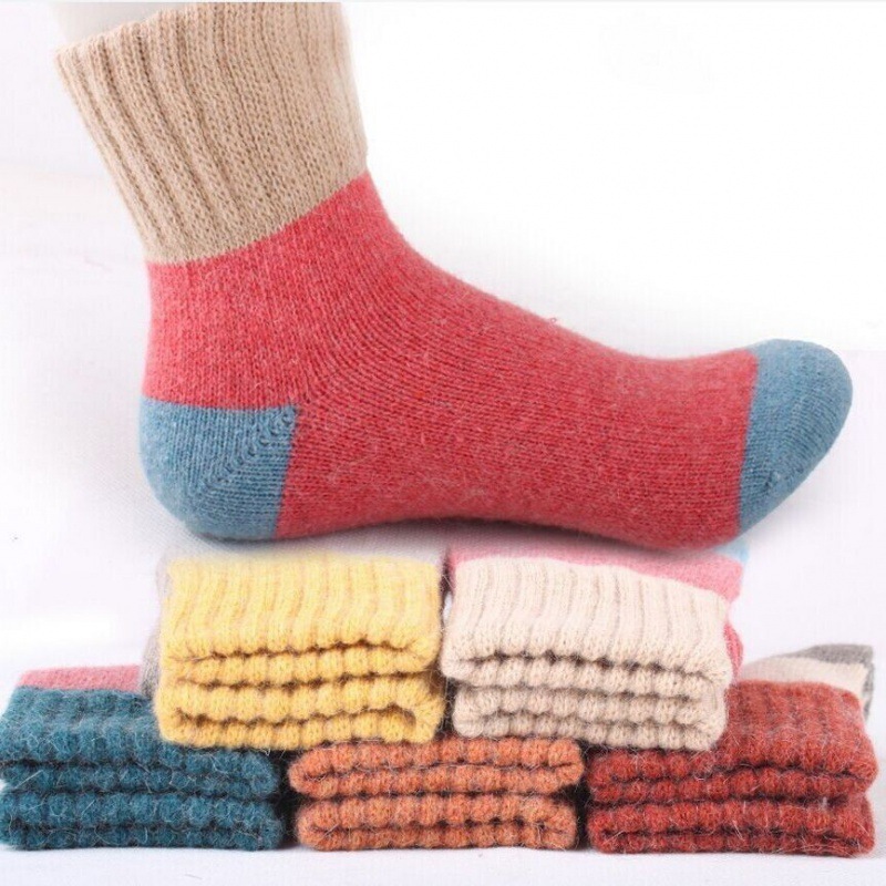 Winter New Wool Women's Socks, Thickened Warm Socks with High Ribbed Knit, Wholesale from Zhuji Manufacturer