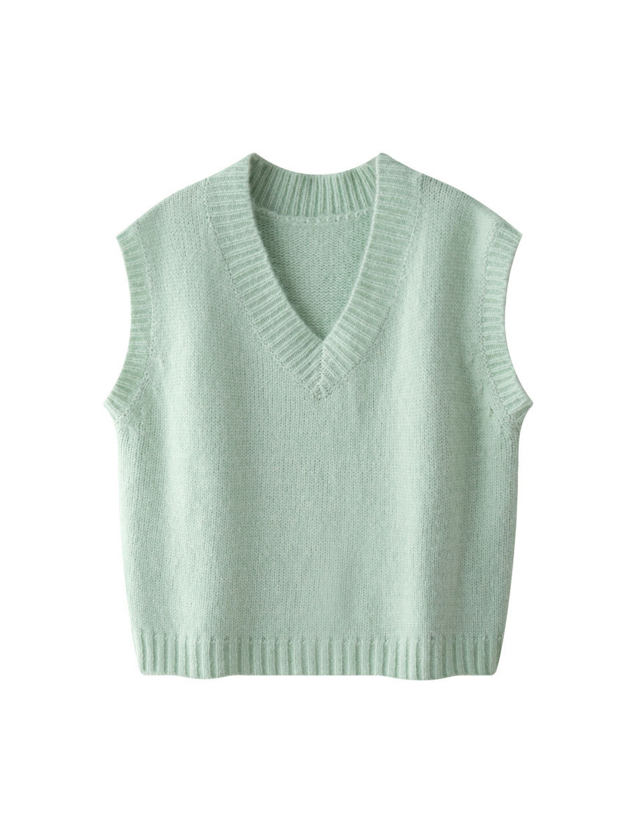 Picture of Lou Fu Autumn and Winter New Japanese Style Lazy oversize Atmosphere Wool Vest Warm Waxy Skin-friendly Slimming Top for Women